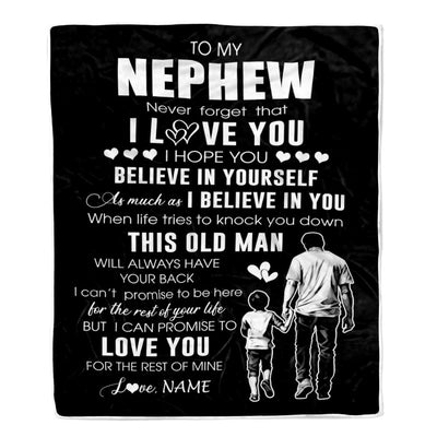 Personalized To My Nephew Blanket From Uncle This Old Man Love You Nephew Birthday Gifts Graduation Christmas Customized Bed Fleece Throw Blanket | teecentury