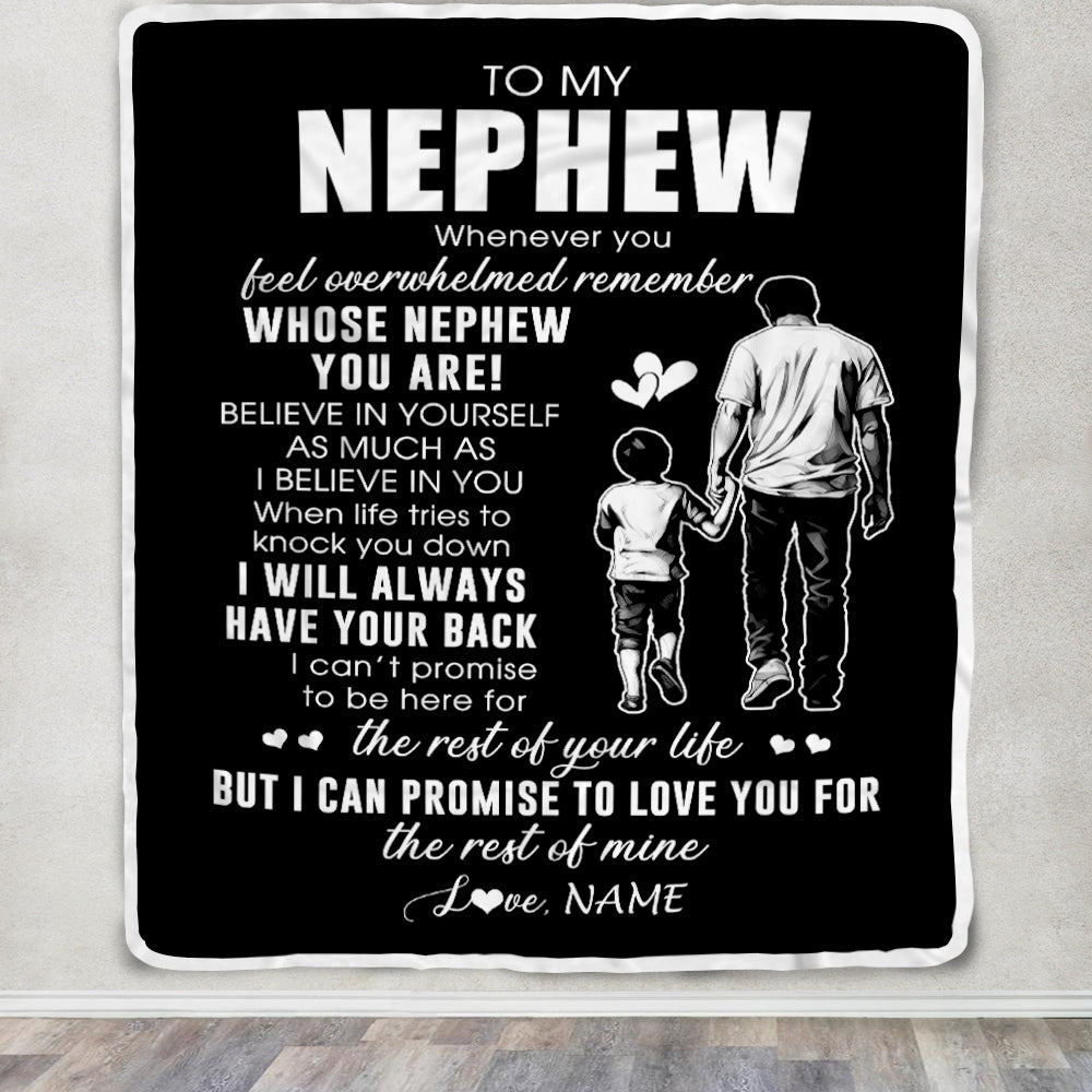 Personalized To My Nephew Blanket From Uncle Whenever You Feel Overwhelmed Nephew Birthday Graduation Christmas Customized Bed Fleece Throw Blanket | teecentury