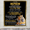 Personalized To My Nephew Blanket Tiger I Love You Forever From Aunt Auntie Uncle Nephew Birthday Gifts Christmas Graduation Customized Fleece Blanket | teecentury