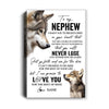 Personalized To My Nephew Canvas From Aunt Auntie You Will Never Lose Wolf Nephew Birthday Gifts Graduation Christmas Custom Wall Art Print Framed Canvas | teecentury