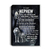 Personalized To My Nephew Canvas From Uncle Aunt Auntie Never Feel That You Are Alone Wolf Nephew Birthday Gifts Graduation Christmas Custom Wall Art Print Framed Canvas | teecentury