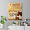 Personalized To My Nephew Canvas From Uncle Aunt Auntie This Old Horse Love You Nephew Birthday Gifts Graduation Christmas Custom Wall Art Print Framed Canvas | teecentury