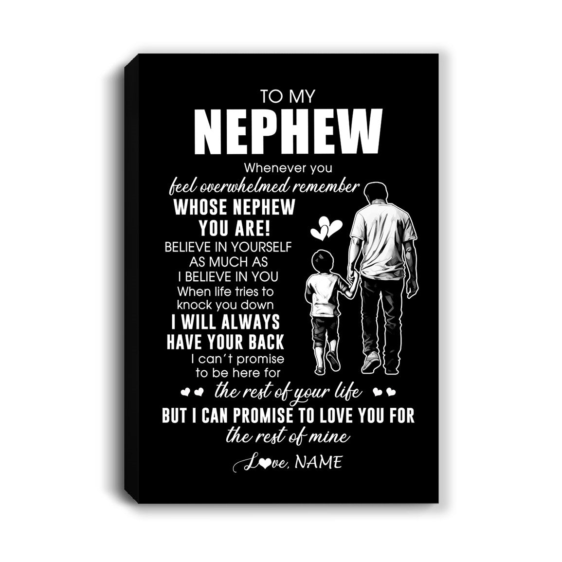 Personalized To My Nephew Canvas From Uncle Whenever You Feel Overwhelmed Nephew Birthday Gifts Graduation Christmas Custom Wall Art Print Framed Canvas | teecentury