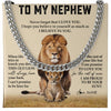 Cuban Link Chain Necklace Stainless Steel | 1 | Personalized To My Nephew Cuban Necklace From Uncle Never Forget That I Love You Lion Nephew Birthday Graduation Christmas Customized Gift Box Message Card | teecentury