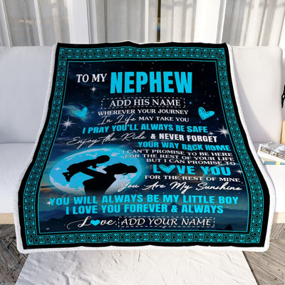 Personalized To My Nephew Gifts Blanket From Aunt Auntie Promise To Love You Gifts For Nephew Birthday Graduation Christmas Custom Fleece Throw Blanket | teecentury