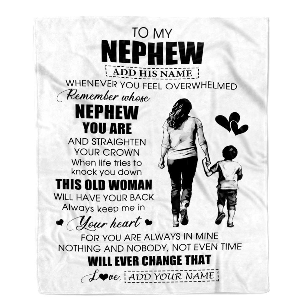Personalized To My Nephew Gifts Blanket From Aunt Auntie Whenever Woman Unique Birthday Gifts For Nephew Graduation Christmas Custom Fleece Throw Blanket | teecentury