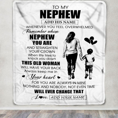 Personalized To My Nephew Gifts Blanket From Aunt Auntie Whenever Woman Unique Birthday Gifts For Nephew Graduation Christmas Custom Fleece Throw Blanket | teecentury