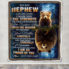 Personalized To My Nephew Gifts Blanket From Aunt Uncle Auntie I Wish You The Strength Bear Nephew Birthday Gifts Christmas Graduation Custom Fleece Blanket | teecentury