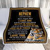 Personalized To My Nephew Gifts Blanket From Aunt Uncle Auntie This Old Tiger Love You Nephew Birthday Gifts Graduation Christmas Customized Fleece Blanket | teecentury
