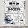 Personalized To My Nephew Gifts Blanket From Aunt Uncle Auntie White Tiger My Only Wish For You Nephew Birthday Gifts Graduation Christmas Fleece Blanket | teecentury