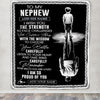 Personalized To My Nephew Gifts Blanket From Aunt Uncle I Wish You The Strength Aunt Nephew Birthday Gifts Christmas Graduation Custom Fleece Throw Blanket | teecentury