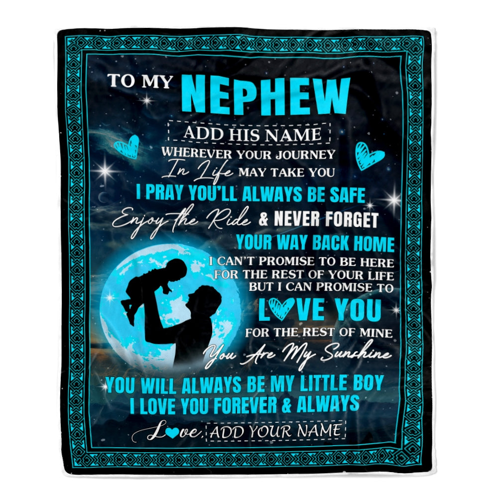 Personalized To My Nephew Gifts Blanket From Uncle Promise To Love You Gifts For Nephew Birthday Graduation Christmas Custom Fleece Throw Blanket | teecentury