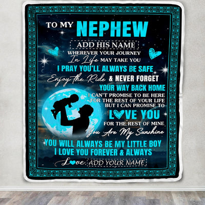 Personalized To My Nephew Gifts Blanket From Uncle Promise To Love You Gifts For Nephew Birthday Graduation Christmas Custom Fleece Throw Blanket | teecentury