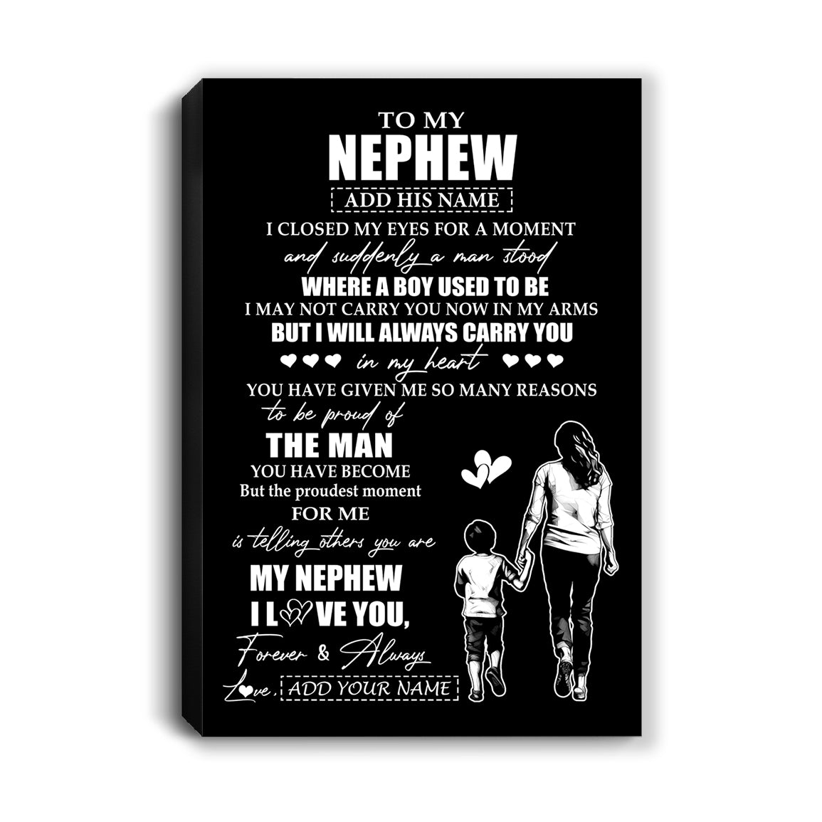 Personalized To My Nephew Gifts Canvas From Aunt Auntie I Closed My Eyes For A Moment Nephew Birthday Graduation Christmas Custom Wall Art Print Framed Canvas | teecentury