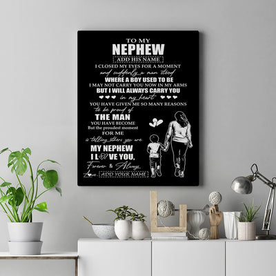 Personalized To My Nephew Gifts Canvas From Aunt Auntie I Closed My Eyes For A Moment Nephew Birthday Graduation Christmas Custom Wall Art Print Framed Canvas | teecentury
