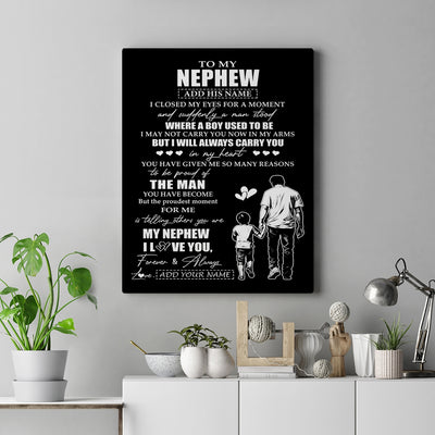 Personalized To My Nephew Gifts Canvas From Uncle I Closed My Eyes For A Moment Nephew Birthday Graduation Christmas Custom Wall Art Print Framed Canvas | teecentury