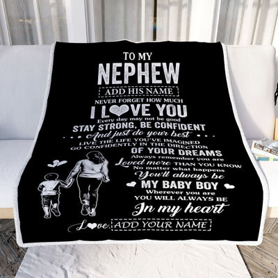 Personalized To My Nephew Gifts From Aunt Auntie Blanket Never Forget How Much I Love You Nephew Birthday Graduation Christmas Customized Fleece Throw Blanket | teecentury
