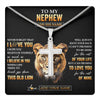 Stainless Cross Necklace Stainless Steel | 1 | Personalized To My Nephew Gifts From Aunt Auntie Necklace Old Lion Love You Nephew Birthday Gifts Graduation Christmas Customized Gift Box Message Card | https://teecentury.