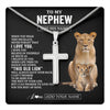 Stainless Cross Necklace Stainless Steel | 1 | Personalized To My Nephew Gifts From Aunt Auntie Necklace This Old Lion Love You Nephew Birthday Gifts Graduation Christmas Customized Gift Box Message Card | https://teecentury.