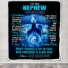 Personalized To My Nephew Gifts From Aunt Uncle Auntie Blanket Sometimes Lion Nephew Birthday Gifts Graduation Christmas Customized Fleece Throw Blanket | teecentury