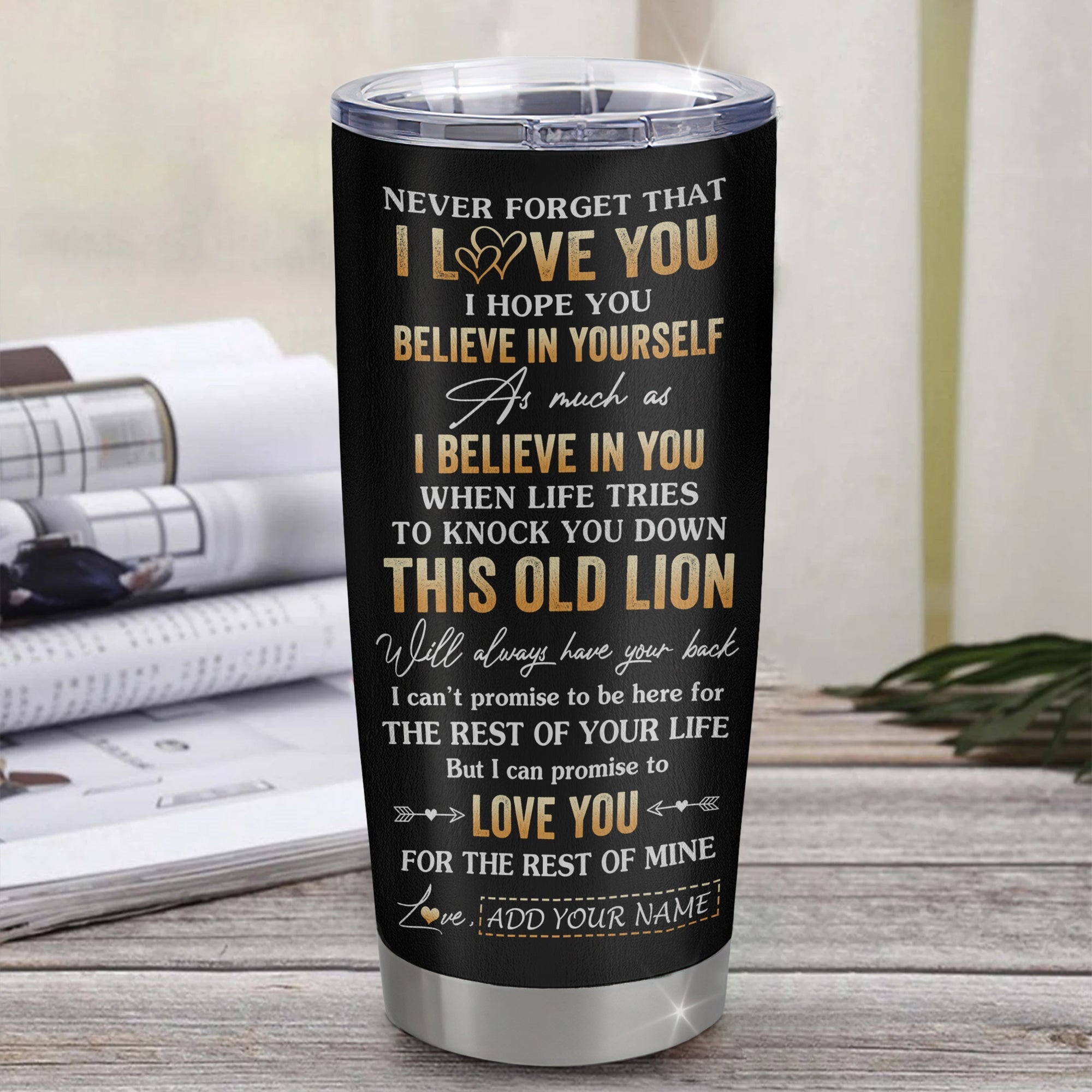 Personalized To My Nephew Gifts From Aunt Uncle Auntie Tumbler Old Lion Love You Nephew Birthday Gifts Graduation Christmas Custom Stainless Steel Cup Travel Mug | teecentury