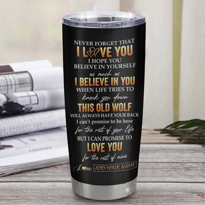 Personalized To My Nephew Gifts From Aunt Uncle Auntie Tumbler Old Wolf Love You Nephew Birthday Gifts Graduation Christmas Custom Stainless Steel Cup Travel Mug | teecentury