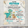 Personalized To My Nephew Gifts From Aunt Uncle Blanket Dinosaur Letter I Hugged This Gifts For Nephew Birthday Graduation Christmas Custom Fleece Blanket | teecentury