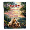 Personalized To My Nephew Gifts From Aunt Uncle Blanket Don't Give Up Bear Gifts For Nephew Birthday Graduation Christmas Customized Fleece Throw Blanket | teecentury