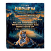 Personalized To My Nephew Gifts From Aunt Uncle Blanket Don't Give Up Tiger Gifts For Nephew Birthday Graduation Christmas Customized Fleece Throw Blanket | teecentury