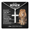Stainless Cross Necklace Stainless Steel | 1 | Personalized To My Nephew Gifts From Uncle Necklace This Old Lion Love You Nephew Birthday Gifts Graduation Christmas Customized Gift Box Message Card | https://teecentury.