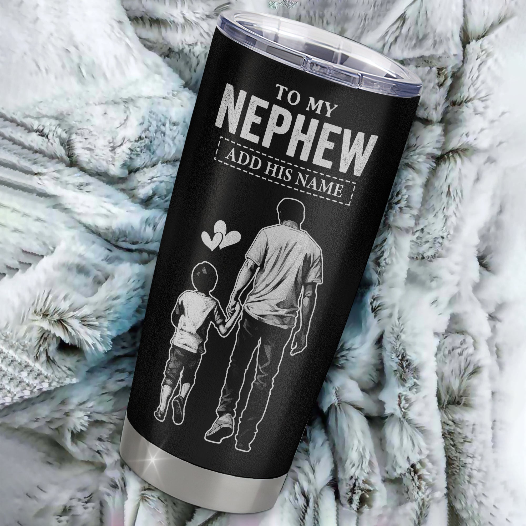Personalized To My Nephew Gifts From Uncle Tumbler Never Forget How Much I Love You Nephew Birthday Graduation Christmas Gift Custom Stainless Steel Travel Mug | teecentury