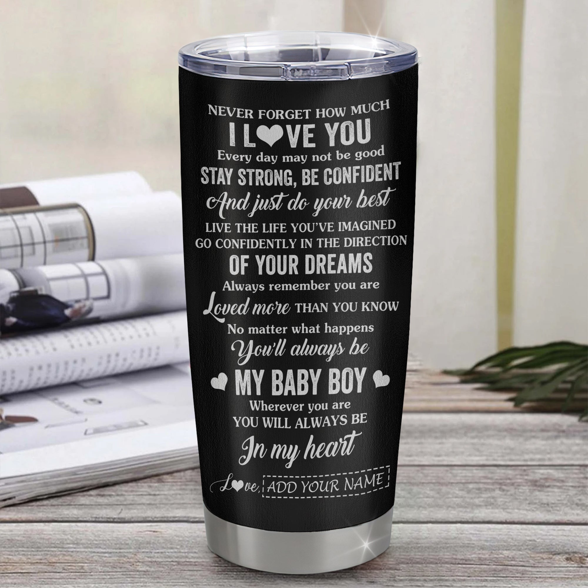 Personalized To My Nephew Gifts From Uncle Tumbler Never Forget How Much I Love You Nephew Birthday Graduation Christmas Gift Custom Stainless Steel Travel Mug | teecentury