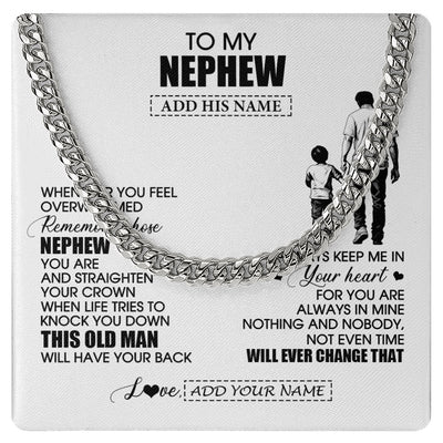 Cuban Link Chain Necklace Stainless Steel | 1 | Personalized To My Nephew Gifts Necklace From Uncle Whenever Man Unique Birthday Gifts For Nephew Graduation Christmas Customized Gift Box Message Card | teecentury.myshopify