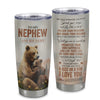 Personalized To My Nephew Gifts Tumbler From Aunt Uncle Auntie Bear My Only Wish For You Nephew Birthday Gifts Graduation Christmas Custom Stainless Steel Travel Mug | teecentury