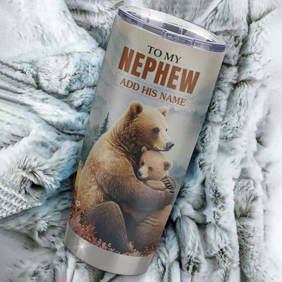 Personalized To My Nephew Gifts Tumbler From Aunt Uncle Whenever Bear Unique Birthday Gifts For Nephew Graduation Christmas Custom Stainless Steel Cup Travel Mug | teecentury