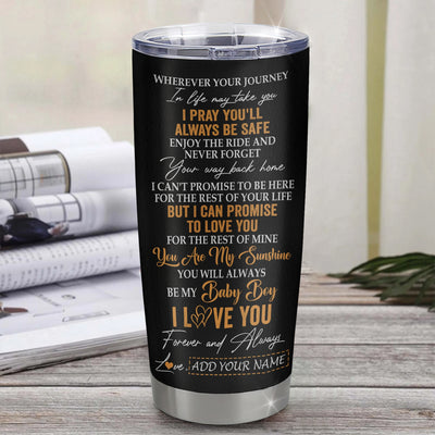 Personalized To My Nephew Gifts Tumbler From Uncle Wherever Your Journey In Life Lion Nephew Birthday Gifts Christmas Custom Stainless Steel Travel Mug | teecentury