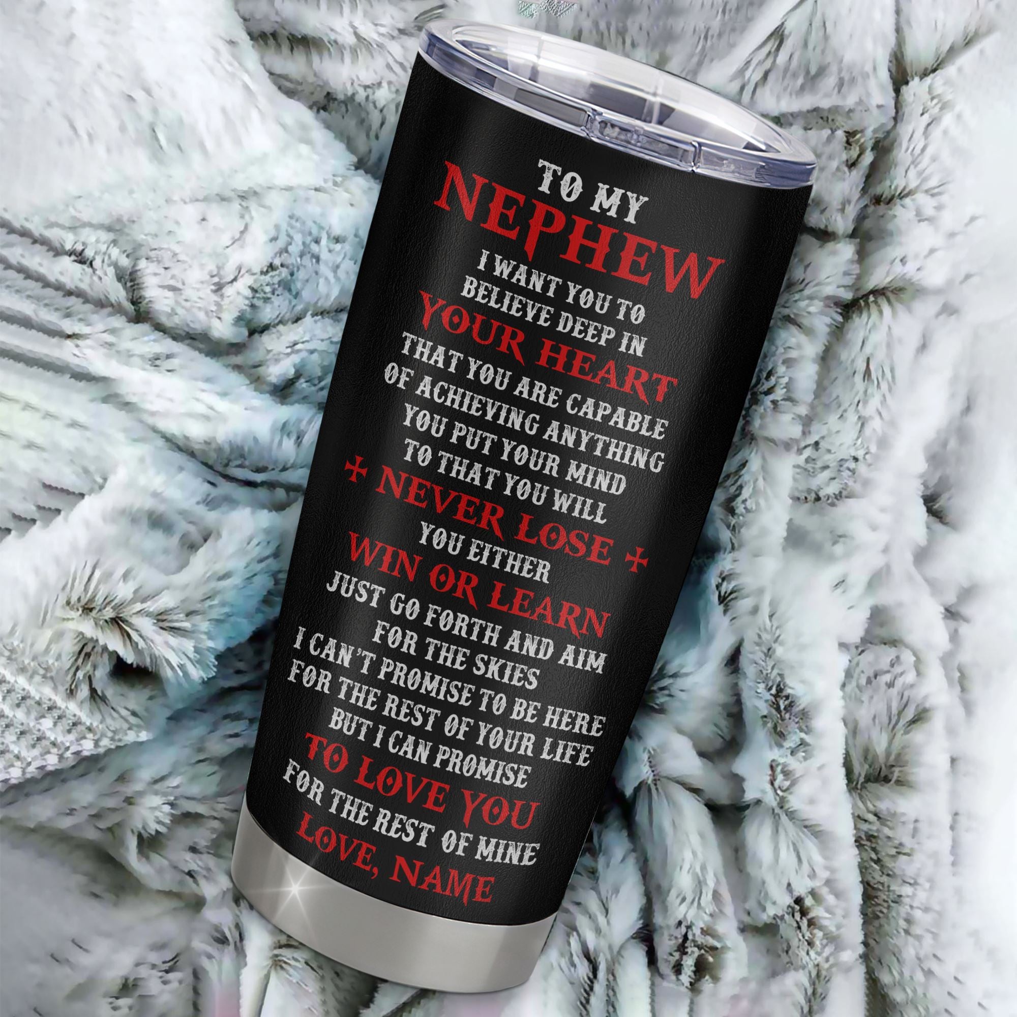 Personalized To My Nephew Knight Templar Tumbler From Uncle Aunt Stainless Steel Cup You Will Never Lose Nephew Birthday Gifts Graduation Christmas Custom Travel Mug | teecentury