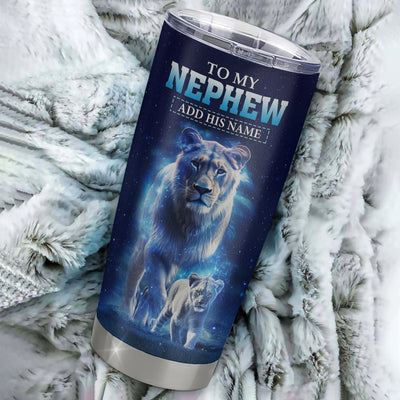 Personalized To My Nephew Tumbler From Aunt Auntie Believe Your Heart Nephew Gift Birthday Graduation Christmas Custom Stainless Steel Cup Travel Mug | teecentury