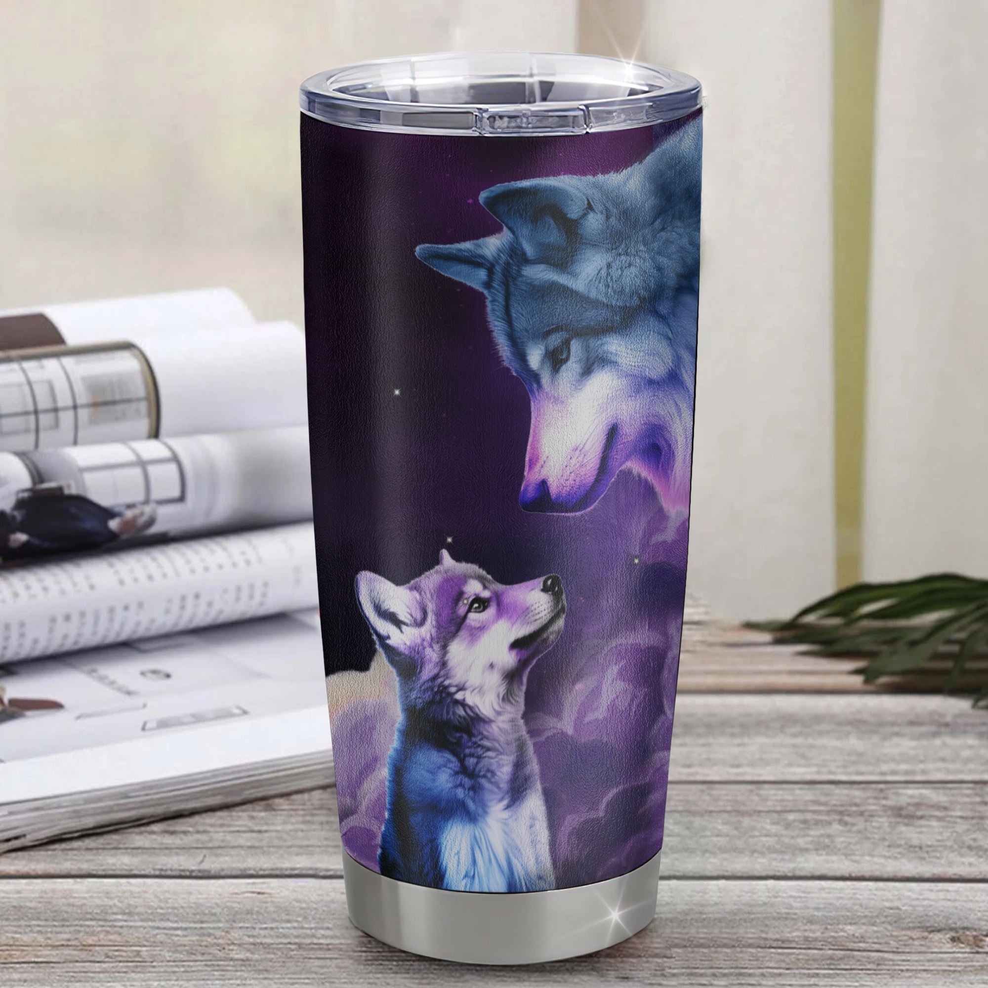 Personalized To My Nephew Tumbler From Aunt Auntie Uncle Stainless Steel Cup Wolf Moon My Love For You Is Forever Nephew Birthday Gifts Christmas Custom Travel Mug | teecentury
