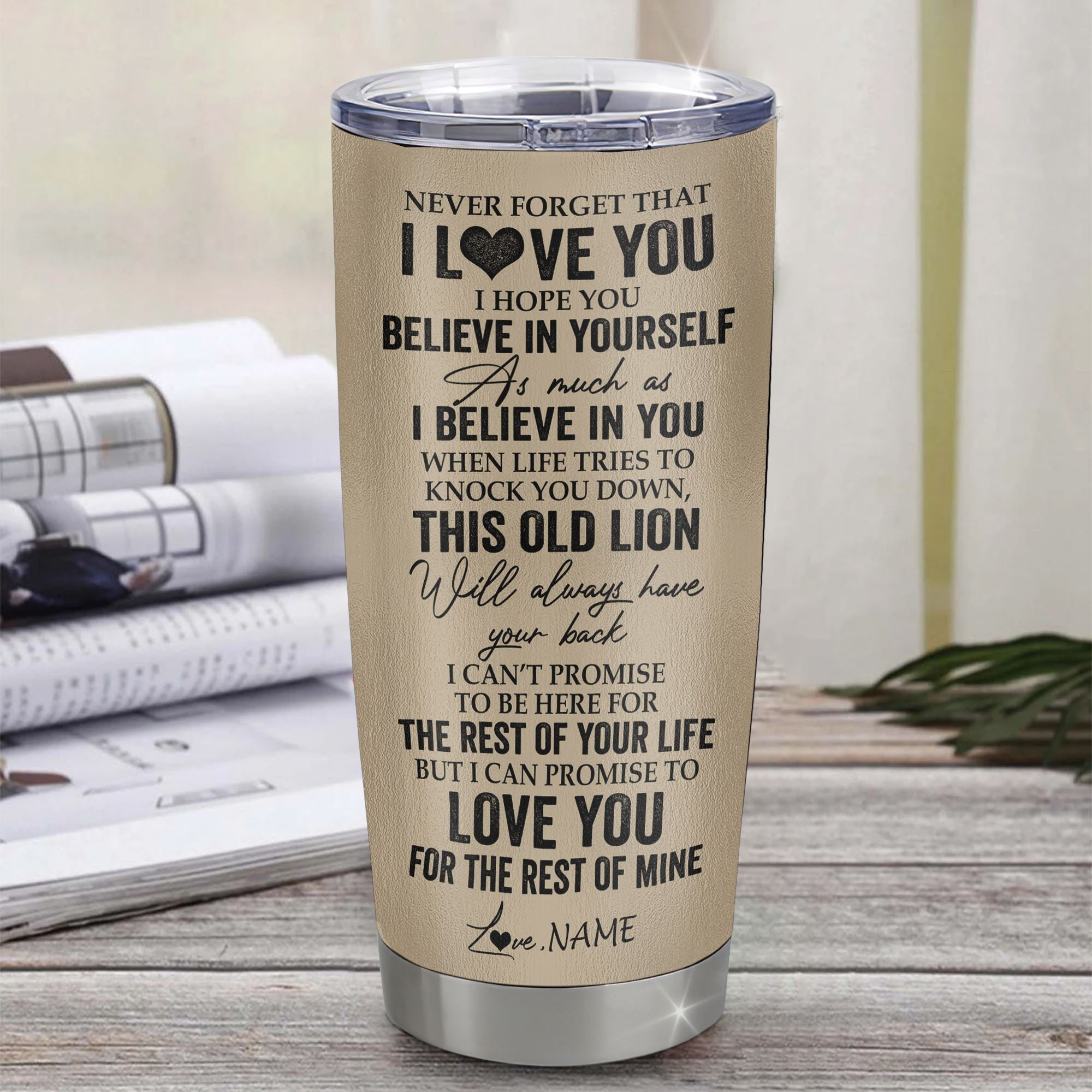Personalized To My Nephew Tumbler From Aunt Lion Stainless Steel Cup Never Forget That I Love You Niece Birthday Gifts Gifts Graduation Christmas Custom Travel Mug | teecentury