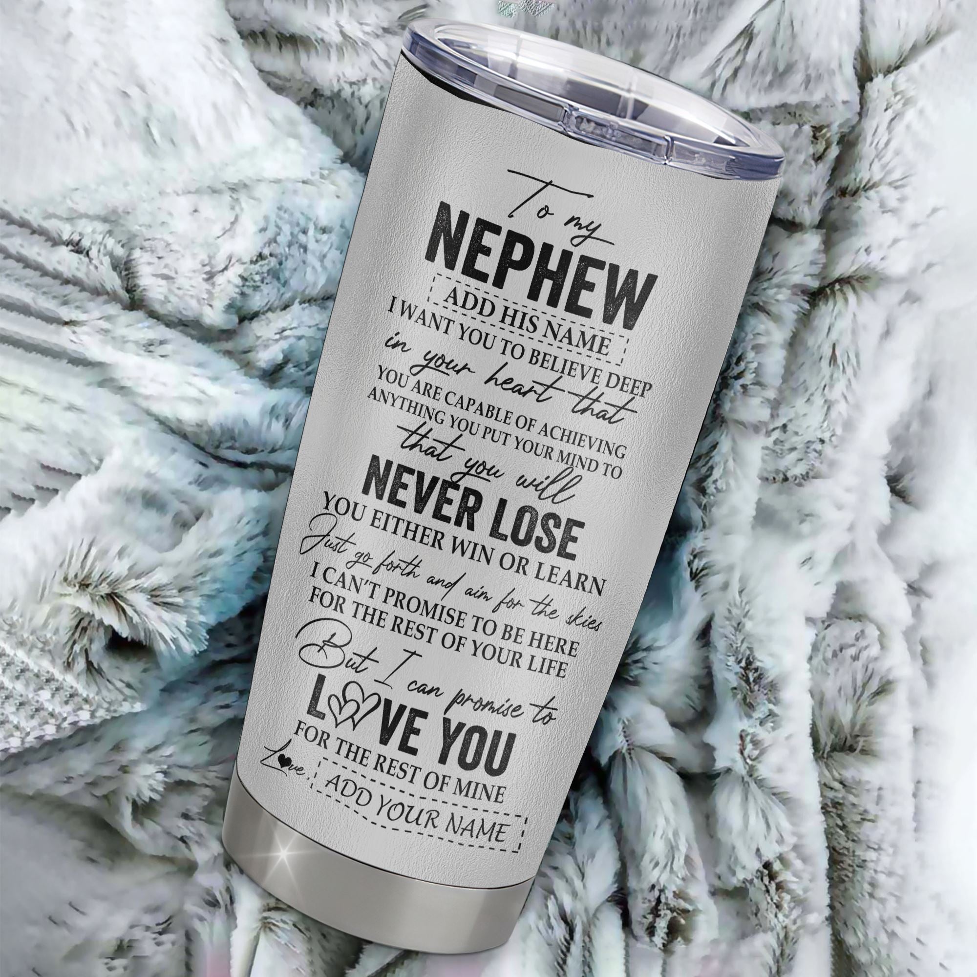 Personalized To My Nephew Tumbler From Aunt Uncle Auntie You Will Never Lose Eagle Nephew Birthday Gifts Graduation Christmas Custom Stainless Steel Cup Travel Mug | teecentury