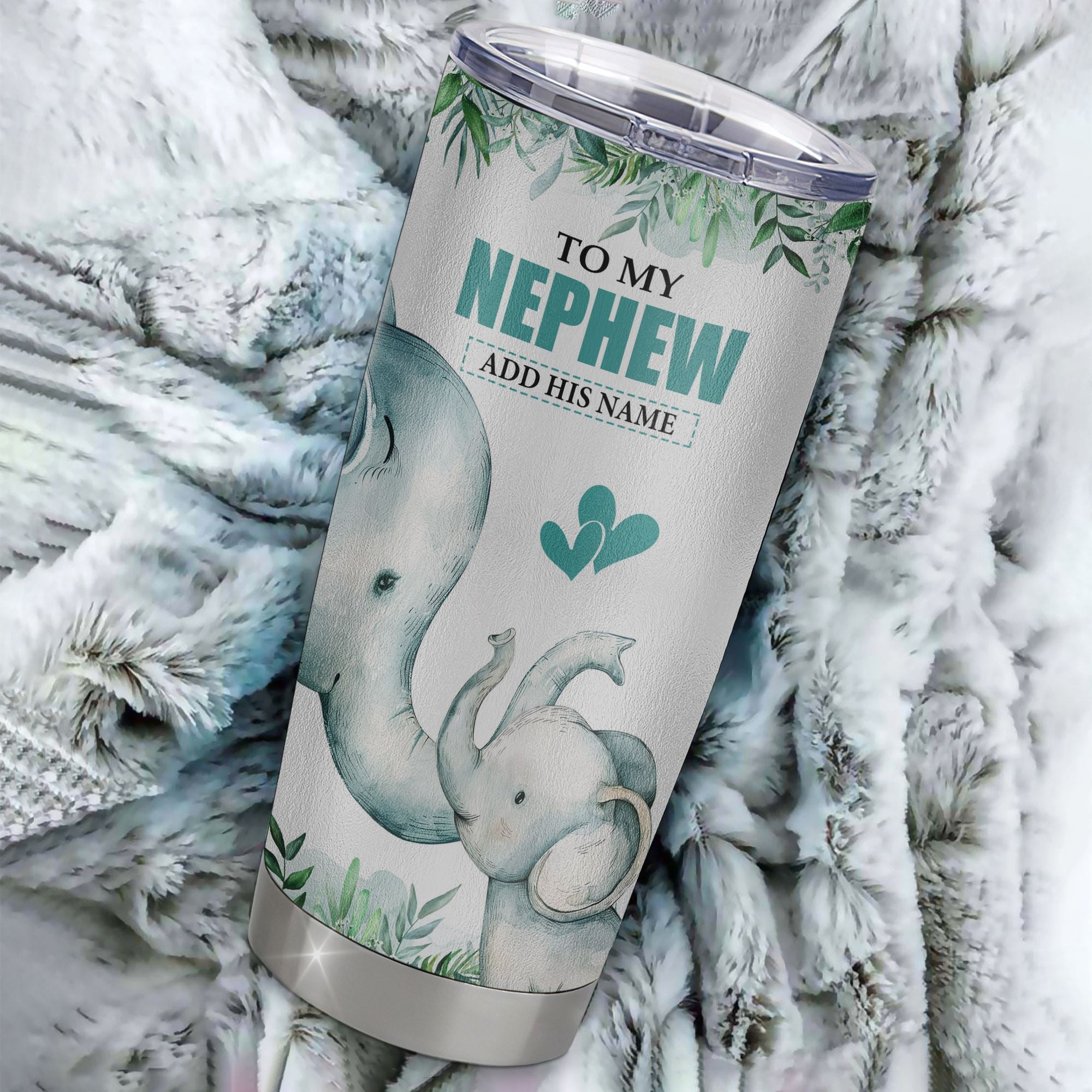 Personalized To My Nephew Tumbler From Aunt Uncle Auntie You Will Never Lose Elephant Nephew Birthday Gifts Graduation Christmas Custom Stainless Steel Cup Travel Mug | teecentury