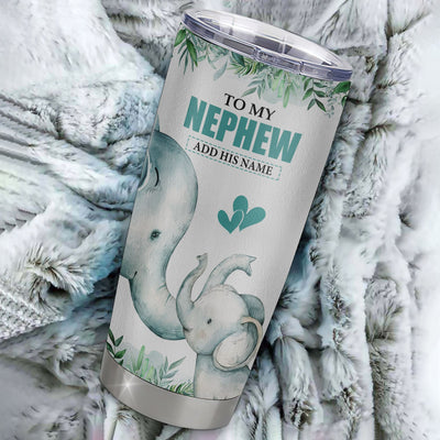 Personalized To My Nephew Tumbler From Aunt Uncle Auntie You Will Never Lose Elephant Nephew Birthday Gifts Graduation Christmas Custom Stainless Steel Cup Travel Mug | teecentury