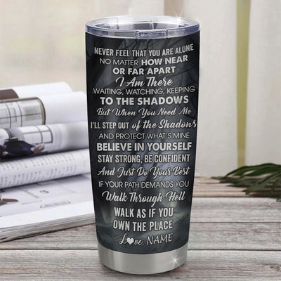 Personalized To My Nephew Tumbler From Aunt Uncle Stainless Steel Cup Never Feel That You Are Alone Wolf Nephew Birthday Gifts Graduation Christmas Custom Travel Mug | teecentury