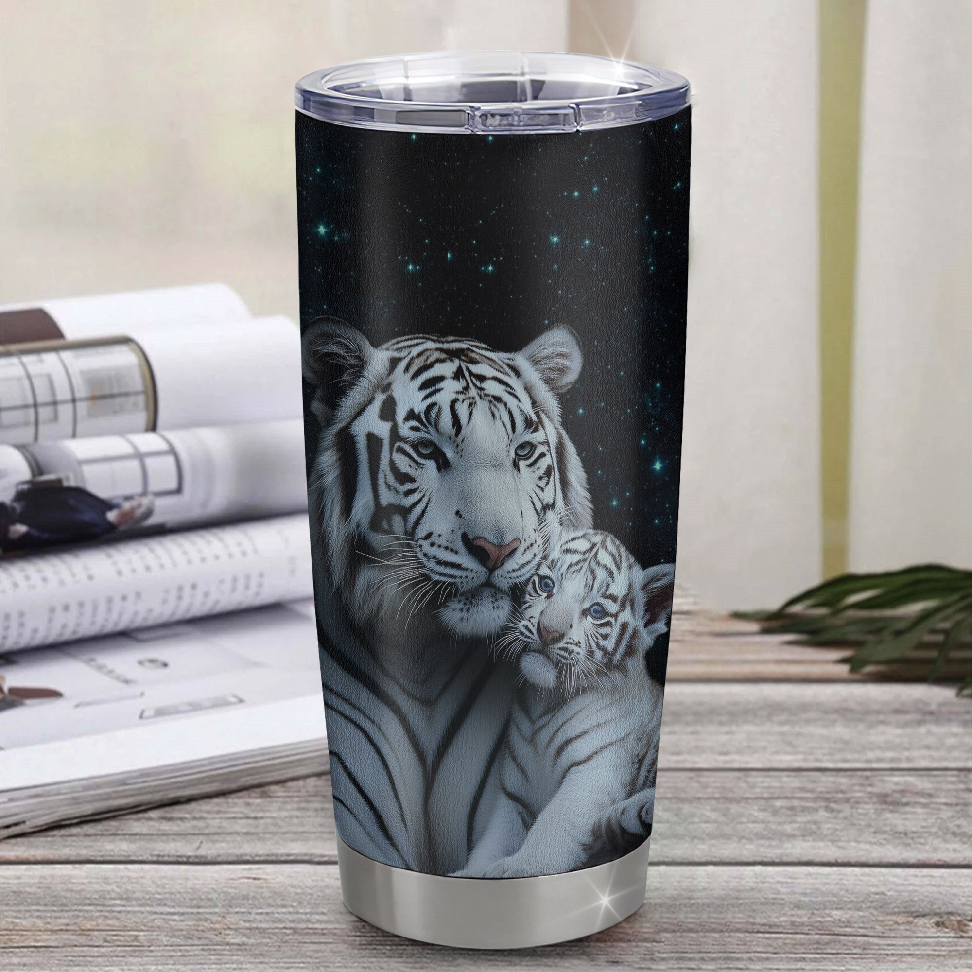 Personalized To My Nephew Tumbler From Aunt Uncle Stainless Steel Cup Never Forget I Love You White Tiger Nephew Birthday Graduation Christmas Travel Mug | teecentury