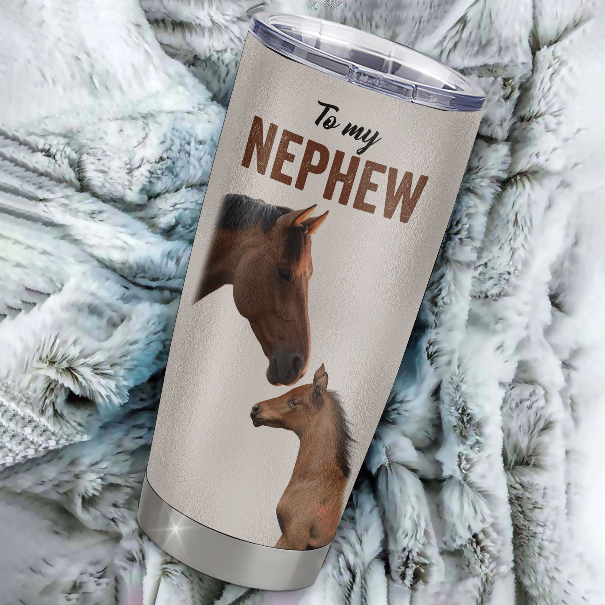 Personalized To My Nephew Tumbler From Aunt Uncle Stainless Steel Cup This Old Horse Love You Nephew Birthday Graduation Christmas Custom Travel Mug | teecentury