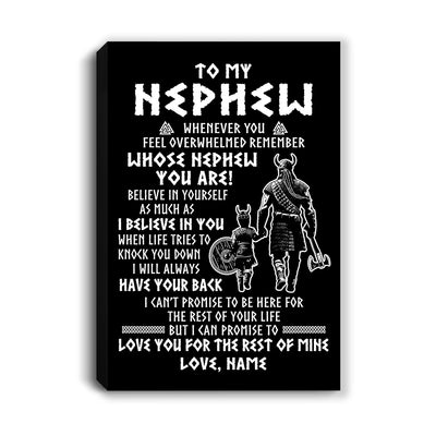 Personalized To My Nephew Viking Canvas From Uncle Whenever You Feel Overwhelmed Nephew Birthday Gifts Graduation Christmas Custom Wall Art Print Framed Canvas | teecentury