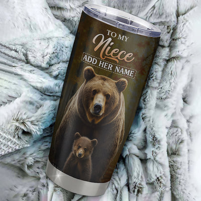Personalized To My Niece Bear Tumbler From Aunt Uncle Auntie Every Day Laugh Love Live Niece Birthday Gifts Graduation Christmas Custom Stainless Steel Travel Mug | teecentury