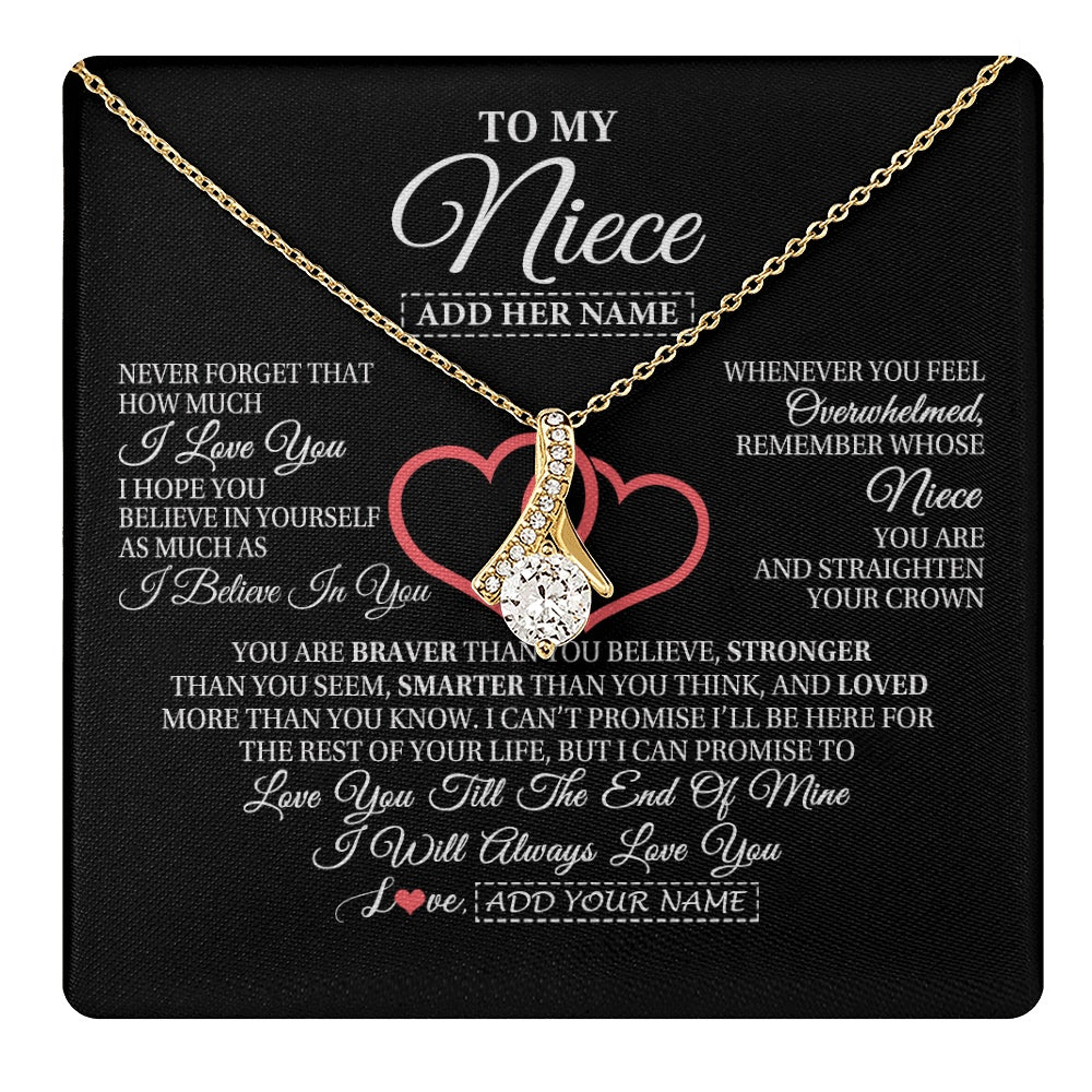 Alluring Beauty Necklace 18K Yellow Gold Finish | 1 | Personalized To My Niece  Birthday Gifts From Uncle Aunt Always Love You Niece Gifts Necklace Jewelry Graduation Christmas Customized Gift Box Message Card | teecentury.myshopify