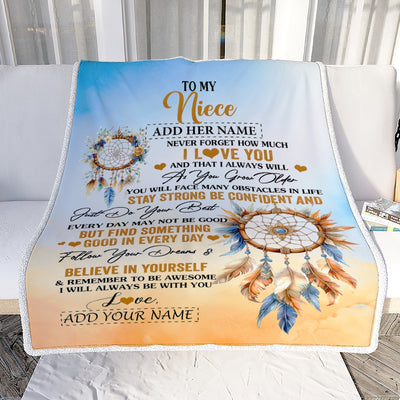 Personalized To My Niece Blanket Dream Catcher I Love You Forever From Aunt Auntie Uncle Niece Birthday Gifts Christmas Graduation Customized Fleece Blanket | teecentury